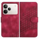 For Realme P4 Pro 5G Elephant Head Embossed Phone Leather Case with Lanyard(Rose Red)