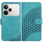 For Realme P4 Pro 5G Elephant Head Embossed Phone Leather Case with Lanyard(Light Blue)