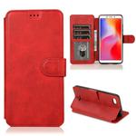 For Xiaomi Redmi 6A Calf Texture Magnetic Buckle Horizontal Flip Leather Case with Holder & Card Slots & Wallet & Photo Frame(Red)