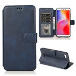 For Xiaomi Redmi 6A Calf Texture Magnetic Buckle Horizontal Flip Leather Case with Holder & Card Slots & Wallet & Photo Frame(Blue)