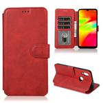 For Xiaomi Redmi 7 Calf Texture Magnetic Buckle Horizontal Flip Leather Case with Holder & Card Slots & Wallet & Photo Frame(Red)