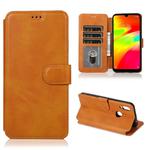 For Xiaomi Redmi 7 Calf Texture Magnetic Buckle Horizontal Flip Leather Case with Holder & Card Slots & Wallet & Photo Frame(Khaki)