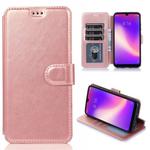 For Xiaomi Redmi 8 Calf Texture Magnetic Buckle Horizontal Flip Leather Case with Holder & Card Slots & Wallet & Photo Frame(Rose Gold)