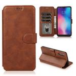 For Xiaomi Mi 9 Calf Texture Magnetic Buckle Horizontal Flip Leather Case with Holder & Card Slots & Wallet & Photo Frame(Coffee)