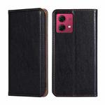 For Motorola Moto G84 5G Gloss Oil Solid Color Magnetic Leather Phone Case(Black)