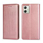 For Motorola Moto G54 5G EU Gloss Oil Solid Color Magnetic Leather Phone Case(Rose Gold)