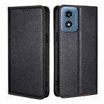 For Motorola Moto G Play 4G 2024 Gloss Oil Solid Color Magnetic Leather Phone Case(Black)