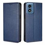 For Motorola Moto G Play 4G 2024 Gloss Oil Solid Color Magnetic Leather Phone Case(Blue)