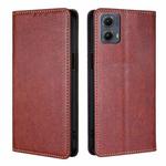 For Motorola Edge 5G 2024 Gloss Oil Solid Color Magnetic Leather Phone Case(Brown)