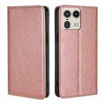 For Motorola Edge 50 Ultra Gloss Oil Solid Color Magnetic Leather Phone Case(Rose Gold)