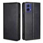 For Motorola Moto G85 5G Gloss Oil Solid Color Magnetic Leather Phone Case(Black)