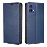 For Motorola Moto G85 5G Gloss Oil Solid Color Magnetic Leather Phone Case(Blue)