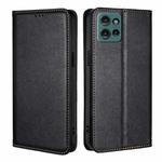 For Motorola Edge 50 5G Gloss Oil Solid Color Magnetic Leather Phone Case(Black)