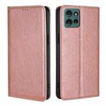 For Motorola Edge 50 5G Gloss Oil Solid Color Magnetic Leather Phone Case(Rose Gold)