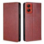 For Motorola Moto G Stylus 5G 2024 Gloss Oil Solid Color Magnetic Leather Phone Case(Brown)