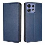 For Motorola Edge 50 Pro 5G Gloss Oil Solid Color Magnetic Leather Phone Case(Blue)