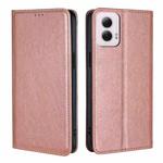 For Motorola Moto G Power 5G 2024 Gloss Oil Solid Color Magnetic Leather Phone Case(Rose Gold)