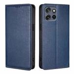 For Motorola Edge 50 Neo 5G Gloss Oil Solid Color Magnetic Leather Phone Case(Blue)