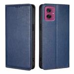 For Motorola Moto G55 5G Gloss Oil Solid Color Magnetic Leather Phone Case(Blue)