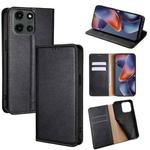 For Motorola Moto G 5G 2025 Gloss Oil Solid Color Magnetic Leather Phone Case(Black)