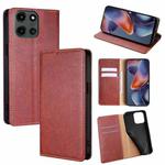 For Motorola Moto G 5G 2025 Gloss Oil Solid Color Magnetic Leather Phone Case(Brown)