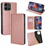 For Motorola Moto G 5G 2025 Gloss Oil Solid Color Magnetic Leather Phone Case(Rose Gold)