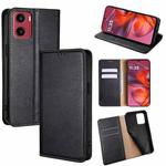For Motorola Moto G05 Gloss Oil Solid Color Magnetic Leather Phone Case(Black)