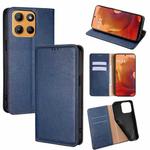 For Motorola Moto G15 / G15 Power Gloss Oil Solid Color Magnetic Leather Phone Case(Blue)