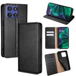 For Motorola Moto G Stylus 5G 2025 Gloss Oil Solid Color Magnetic Leather Phone Case(Black)