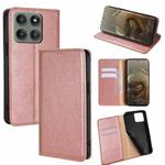 For Motorola Edge 60 Pro 5G Gloss Oil Solid Color Magnetic Leather Phone Case(Rose Gold)