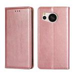 For Sharp Aquos Sense 8 SHG11/SH-54D Gloss Oil Solid Color Magnetic Leather Phone Case(Rose Gold)