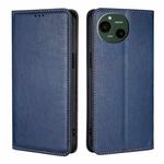 For Sharp Aquos R9 Gloss Oil Solid Color Magnetic Leather Phone Case(Blue)