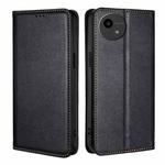 For Sharp Aquos wish4 Gloss Oil Solid Color Magnetic Leather Phone Case(Black)