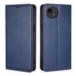 For Sharp Aquos wish4 Gloss Oil Solid Color Magnetic Leather Phone Case(Blue)