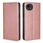 For Sharp Aquos wish4 Gloss Oil Solid Color Magnetic Leather Phone Case(Rose Gold)