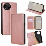 For Sharp Aquos R10 Gloss Oil Solid Color Magnetic Leather Phone Case(Rose Gold)