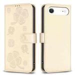 For iPhone 17 Air Four-leaf Embossed Leather Phone Case(Gold)