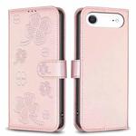 For iPhone 17 Air Four-leaf Embossed Leather Phone Case(Pink)