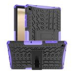 For Samsung Galaxy Tab A9+ Tire Texture TPU + PC Tablet Case with Holder(Purple)