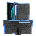 For Samsung Galaxy Tab S9 FE Tire Texture TPU + PC Tablet Case with Holder(Blue)