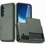 For Samsung Galaxy S24+ 5G Shockproof Armor Phone Case with Card Slot(Dark Green)