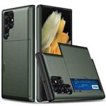 For Samsung Galaxy S25 Ultra 5G Shockproof Armor Phone Case with Card Slot(Dark Green)