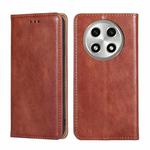 For OPPO A2 Pro 5G Gloss Oil Solid Color Magnetic Leather Phone Case(Brown)