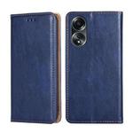 For OPPO A58 4G Gloss Oil Solid Color Magnetic Leather Phone Case(Blue)