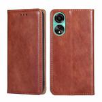 For OPPO A78 4G Gloss Oil Solid Color Magnetic Leather Phone Case(Brown)