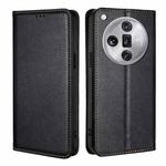 For OPPO Find X7 Ultra 5G Gloss Oil Solid Color Magnetic Leather Phone Case(Black)