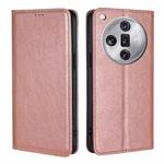 For OPPO Find X7 Ultra 5G Gloss Oil Solid Color Magnetic Leather Phone Case(Rose Gold)
