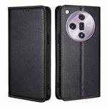 For OPPO Find X7 5G Gloss Oil Solid Color Magnetic Leather Phone Case(Black)