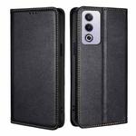 For OPPO A3 Pro 5G India Gloss Oil Solid Color Magnetic Leather Phone Case(Black)