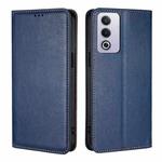 For OPPO A3 Pro 5G India Gloss Oil Solid Color Magnetic Leather Phone Case(Blue)